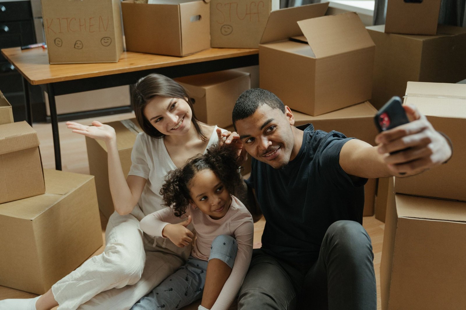 Family beginning a move to a new home